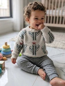 Adorable Cactus Print Sweateri