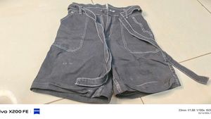 Black Denim High-Waist Shorts