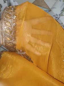 Embellished Orange Saree