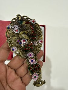Brand new Vintage Peacock Hand Mirror &amp; Comb Set