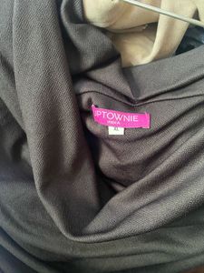 Black Cowl Neck Ruched Top