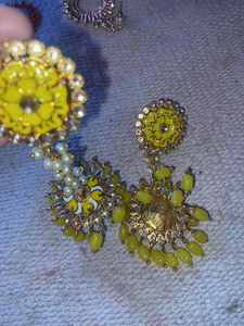 Stunning Yellow Floral Dangle Earrings