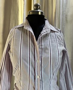 SISLEY Striped Button-Up Shirt