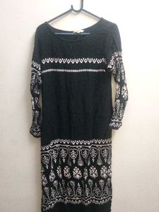 Black Mandala Print Kurta