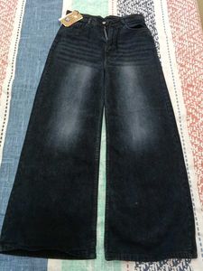 beautiful...💐denim black boyfriend/wide leg jeans