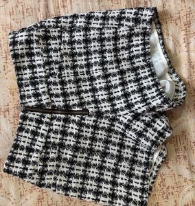 Chic Black & White Tweed Skirt