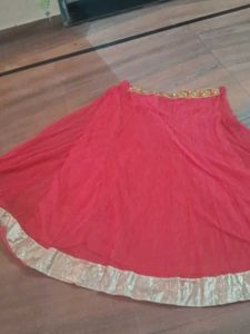 Pink Net Ethnic Skirt