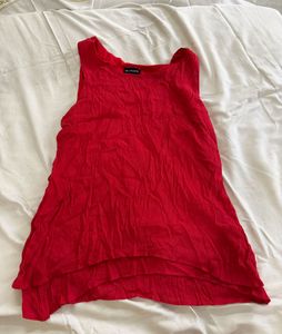 Women's Red Layered Sleeveless Top