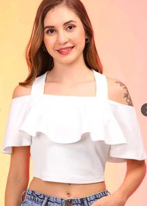 Chic Off-Shoulder Ruffled Crop Top