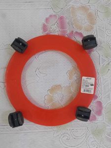 Red Circular Gas Cylinder Trolley with Wheels