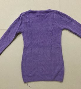 Purple Fuzzy Knit Sweater