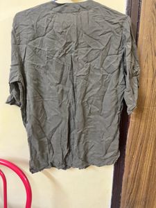 Stylish Olive Green Button-Up Shirt