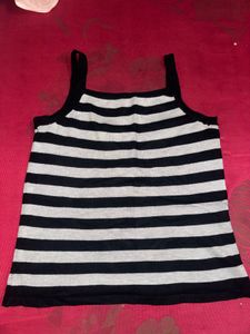 Black &amp; White Striped Camisole Top