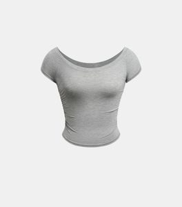 Grey Ruched Cap Sleeve Top