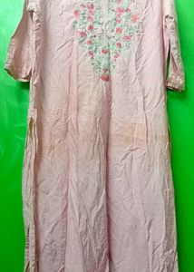 Embroidered Pink Kurta