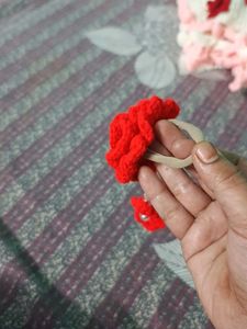 Handmade Red Floral Hair Clip