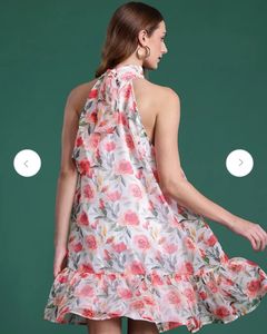 Floral Print Halter Neck Dress