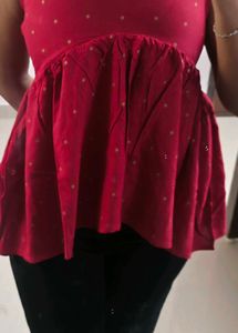 Chic Red Peplum Top