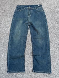 Blue Denim Wide Leg Jeans