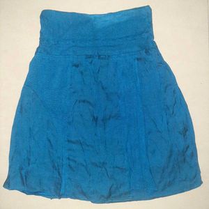 🦋 Ocean-Blue Flowy A-Line Skirt — Orignal PROMOD
