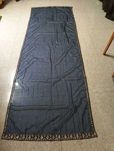 Elegant Navy Blue Duppatta with Gold Embroidery