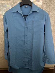 Light Blue Oversized Button-Up Shirt