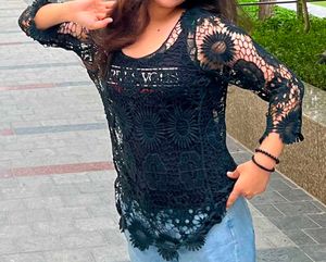 Chic Black Lace Top