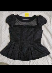 Elegant Black Peplum Top