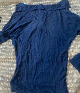 Blue Button-Up Linen Top