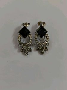 Elegant Black Diamond Dangle Earrings