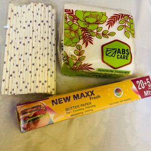 🎊All 3 IN One Deal 🎊Butter Paper, Tissue Paper, Paper Straw’s