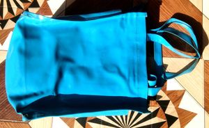 Bright Blue Tote Bag with Bow Detail