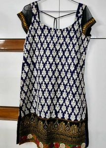Embellished Navy Blue Kurta