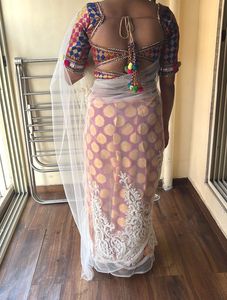 Colorful Ethnic Saree, Blouse &amp; Petticoat Set