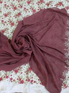 Beautiful Pink abaya Burqha with heavy work hijab