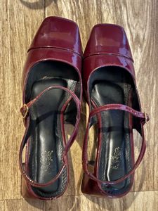 Burgundy Patent Mary Janes