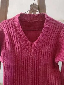 V-Neck Cable Knit Sweater