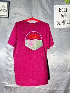 Jack &amp; Jones Pink Graphic T-Shirt