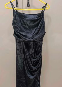 Elegant Black Velvet Cocktail Dress