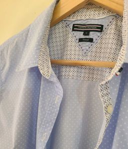 Tommy Hilfiger womens Light Blue Dotted Shirt 🔥