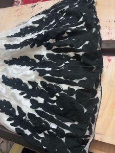 Elegant White And Black Lehenga