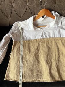 Colorblock Collared Long Sleeve Top