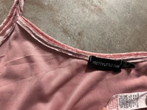 PrettyLittleThing Pink Crushed VelvetCami &amp; Shorts
