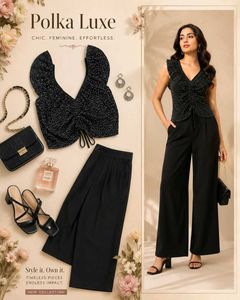 Chic Polka Luxe Black Top