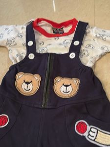 Cute Bear Overalls and T-shirt Set
