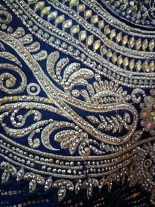 Elegant Blue Embroidered Gown