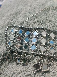 Oxidised Mirror Necklace