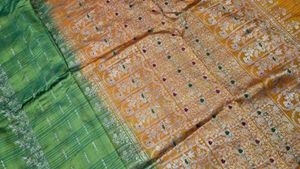 Beautiful Green &amp; Orange Saree