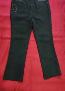 Embellished Black Trousers