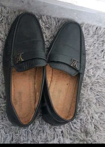 Black Loafers with Metal Accent
